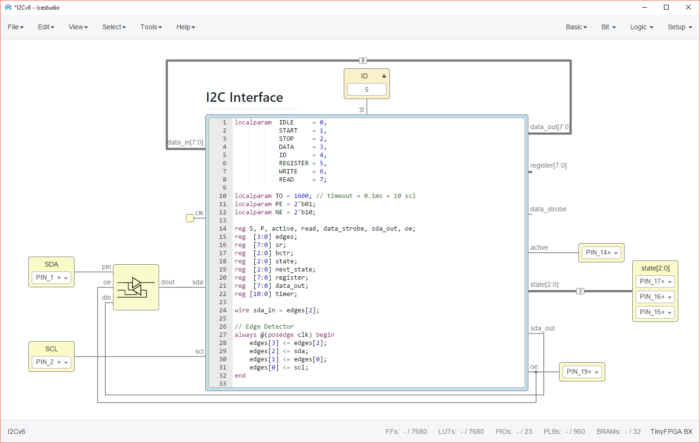 An I2C Slave On An ICE40 FPGA Chrisbot